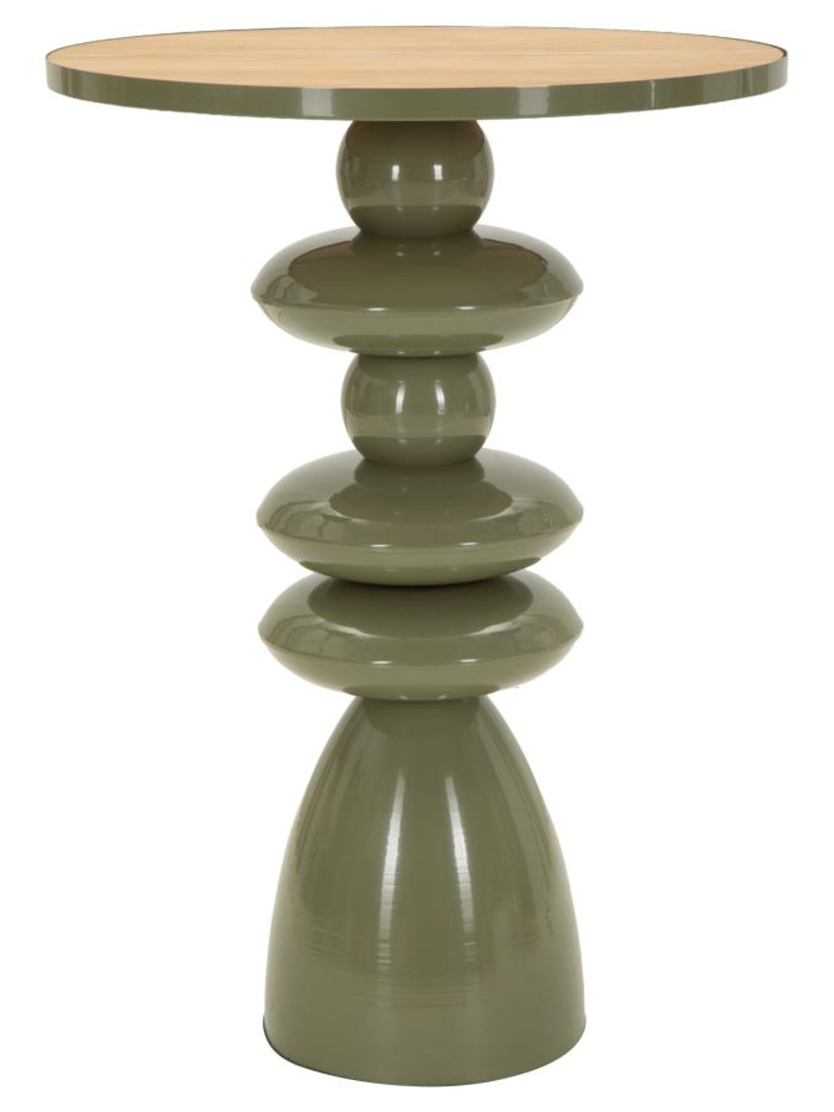 Tavolino da salotto in legno verde, Ø45,5x63 cm – con Piano