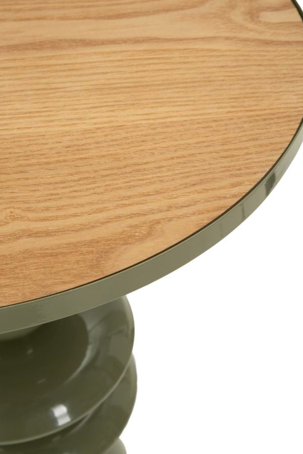 Tavolinetto in metallo con Piano in legno, Ø45,5x63 cm – dettaglio 2
