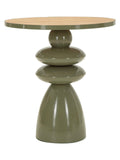 Tavolino da salotto in legno verde, Ø45,5x49 cm – con Piano