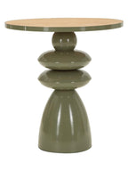 Tavolino da salotto in legno verde, Ø45,5x49 cm – con Piano