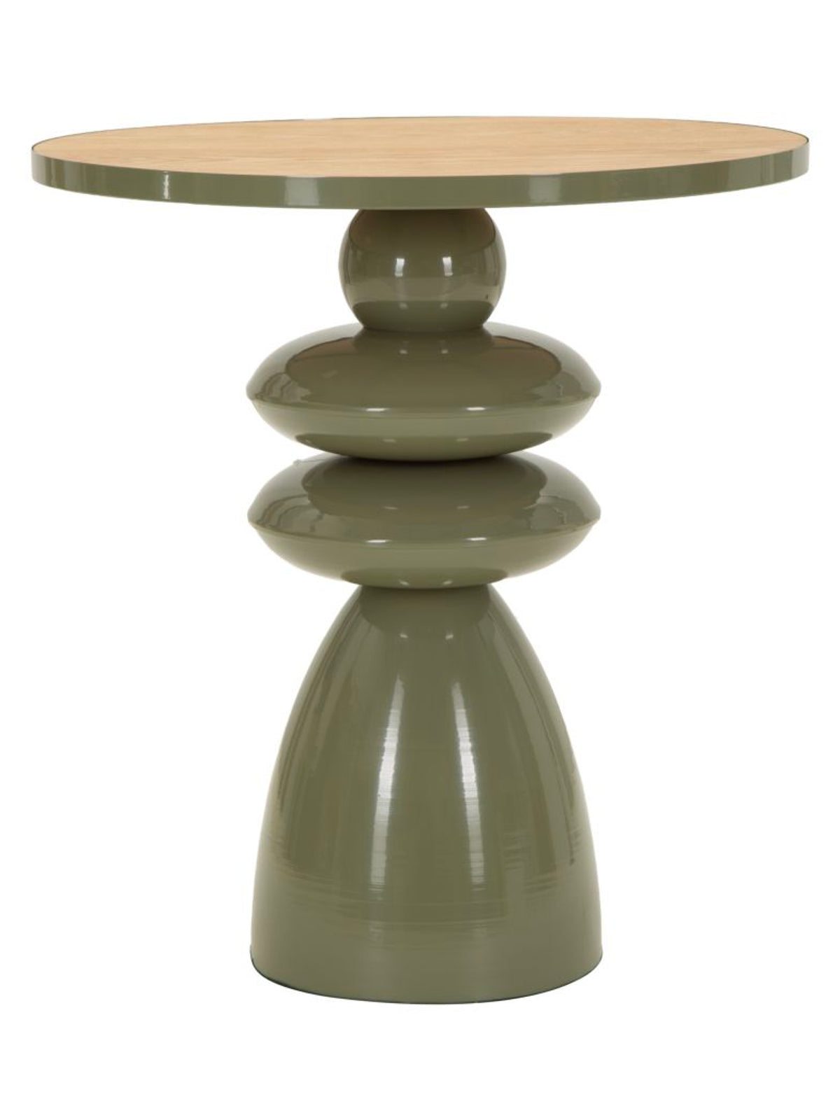 Tavolino da salotto in legno verde, Ø45,5x49 cm – con Piano