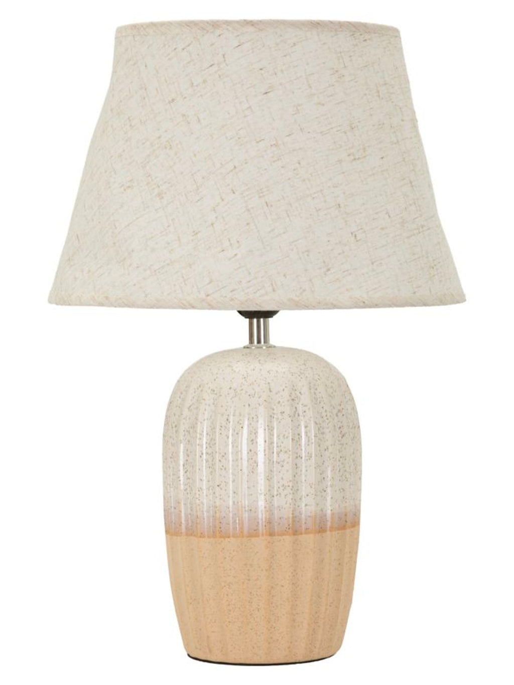 Lampada da tavolo in ceramica beige, Ø30x44 cm – Japandi