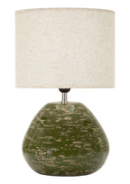 Lampada da tavolo verde stile contemporaneo, 30x49 cm