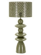 Lampada da tavolo in metallo verde, Ø33x71 cm – con Paralume Intagliato