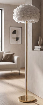 Lampada da terra Feathers Slim bianca, Ø43x170 cm – dettaglio 4