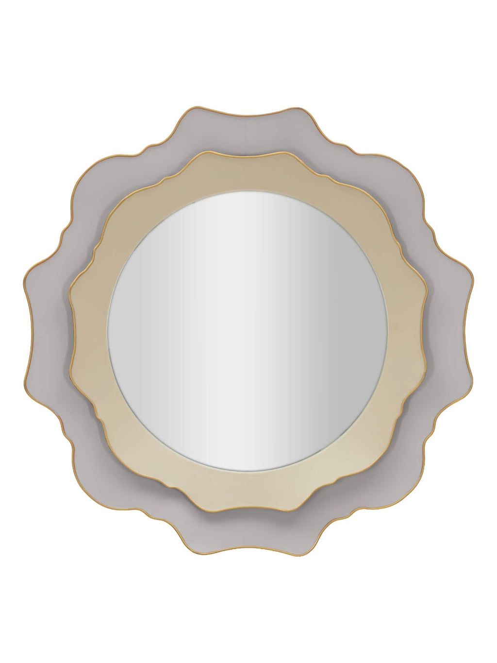 Specchio da parete in metallo tortora, Ø95x7 cm – Elizabeth