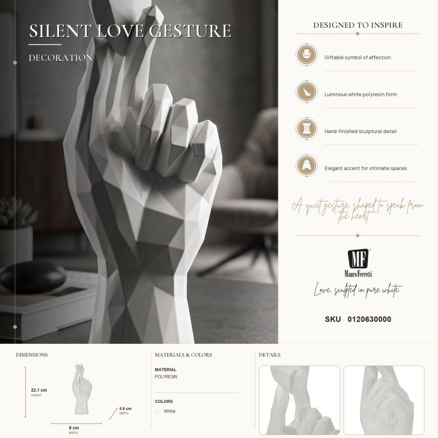 Mano Decorativa Minimal con Dita Incrociate - foto 6