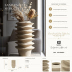 Vaso stile Japandi con Motivo a Fasce Ondulate - foto 7