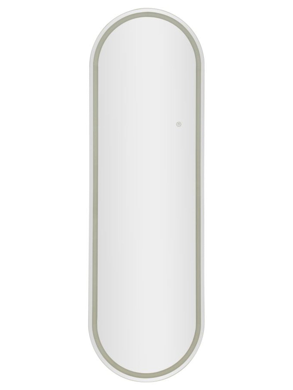 Specchio da parete in plastica argento, 50x160 cm – Ovale con Illuminazione