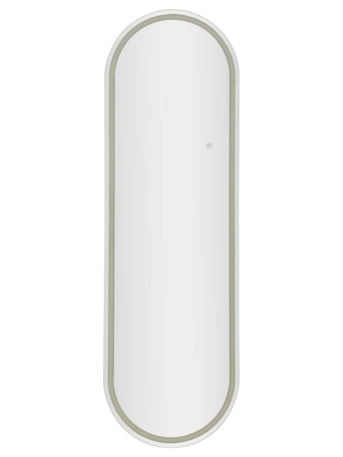 Specchio da parete in plastica argento, 50x160 cm – Ovale con Illuminazione
