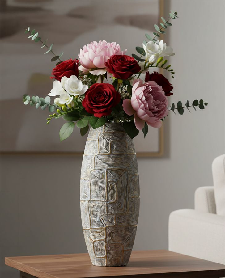 Vaso resina Eclips Tower, 24x11,5x59,5 cm
