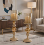 Portacandele Glassy Crema set 2 Pz - foto 5