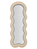 Specchio da parete in velluto crema, 60x4x160 cm – Led Miki