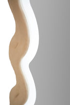 Specchio da muro Led Miki velluto Crema, 60x4x160 cm