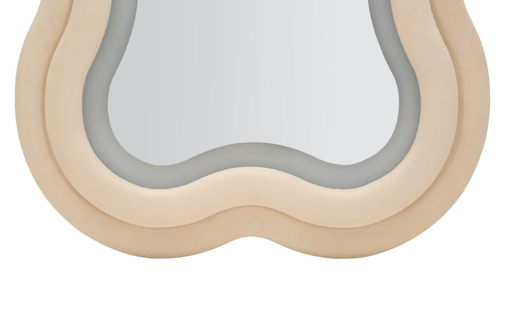 Specchio da muro Led Miki velluto Crema, 60x4x160 cm
