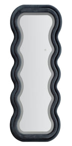 Specchio da muro Led Emily velluto Blu, 60x4x160 cm