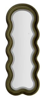 Specchio da muro Led Miki velluto Verde, 60x4x160 cm