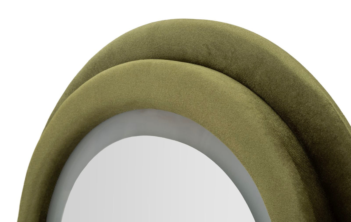 Specchio da muro Led Miki velluto Verde, 60x4x160 cm