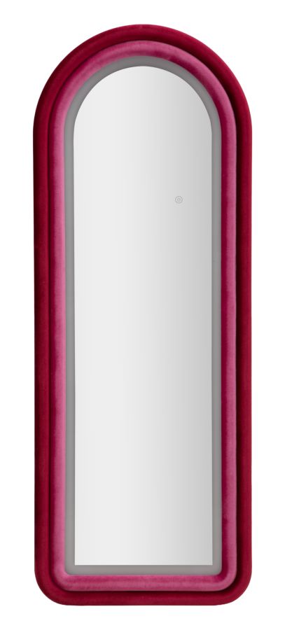 Specchio da muro Led Cloe velluto Fucsia, 60x4x160 cm