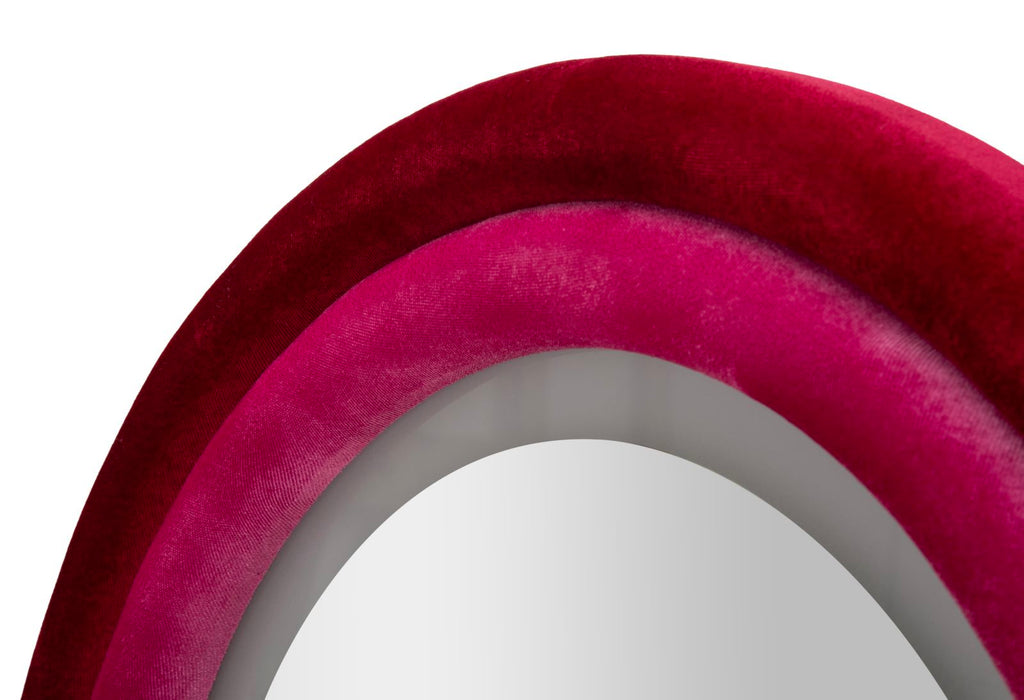 Specchio da muro Led Cloe velluto Fucsia, 60x4x160 cm