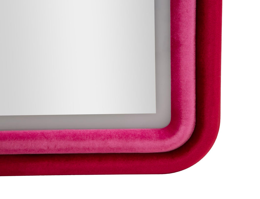Specchio da muro Led Cloe velluto Fucsia, 60x4x160 cm