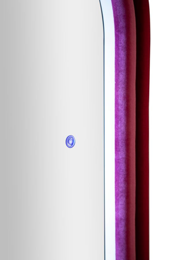Specchio da muro Led Cloe velluto Fucsia, 60x4x160 cm