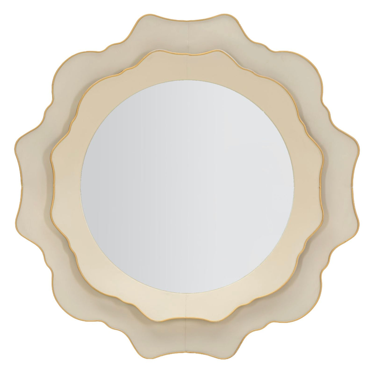 Specchio da parete in metallo tortora, Ø95x7 cm – Elizabeth