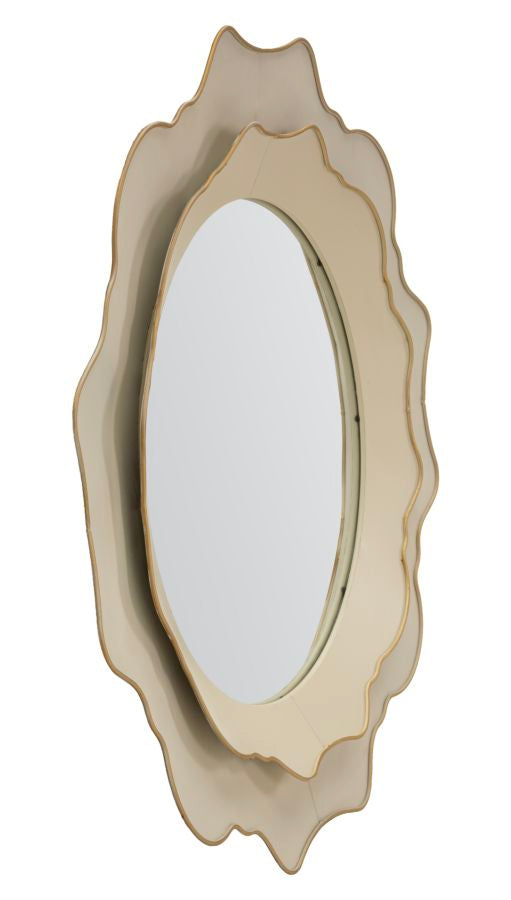Specchio da parete in metallo tortora, Ø95x7 cm – Elizabeth