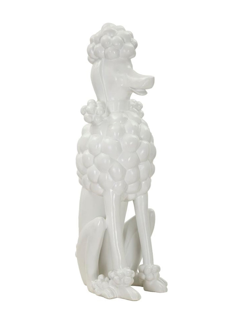 Scultura decorativa in resina bianca, 20x26x61 cm – Barboncino