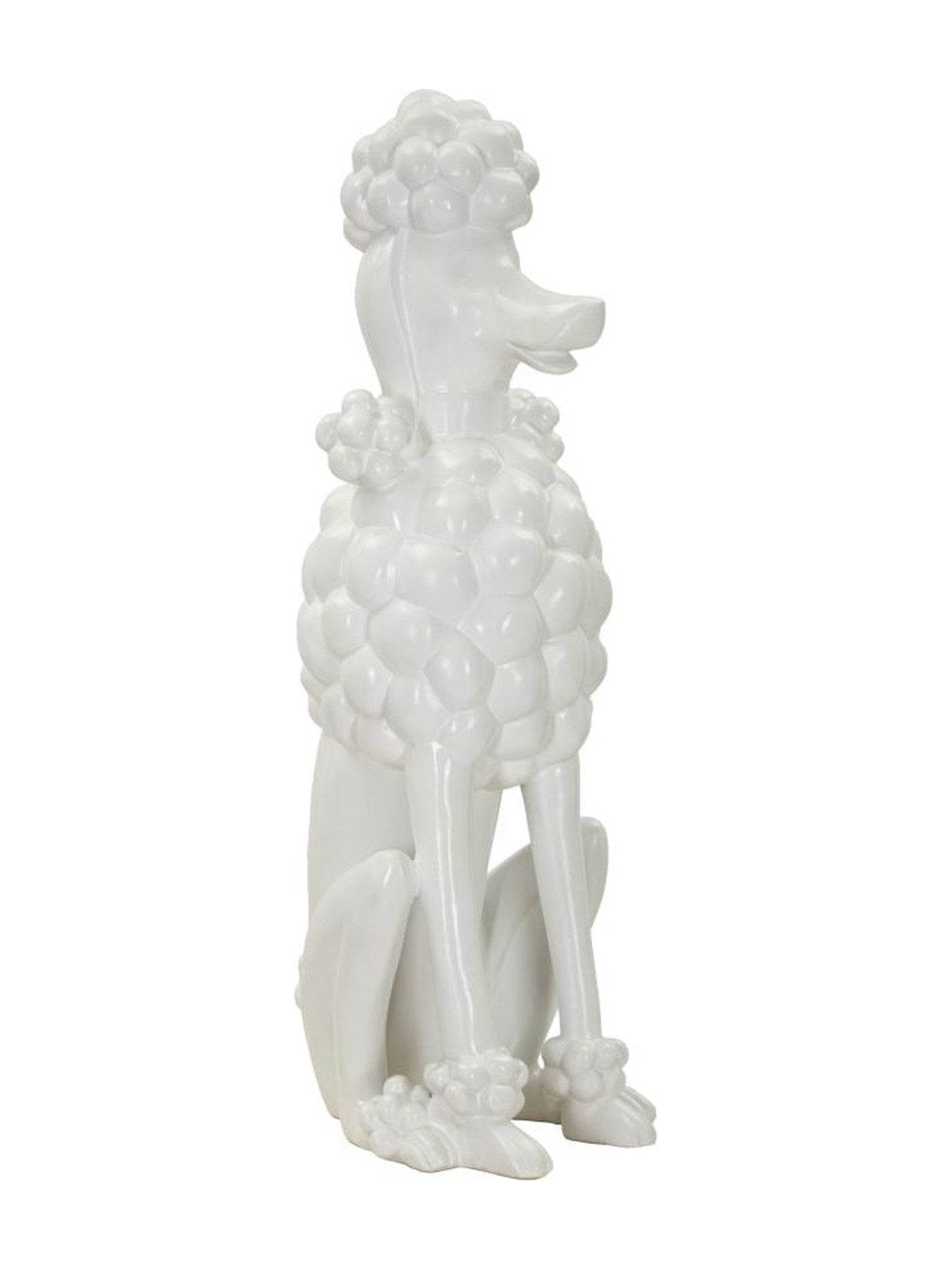 Scultura decorativa in resina bianca, 20x26x61 cm – Barboncino