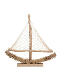 Scultura decorativa in legno naturale, 45x7x45 cm – Barca Nature
