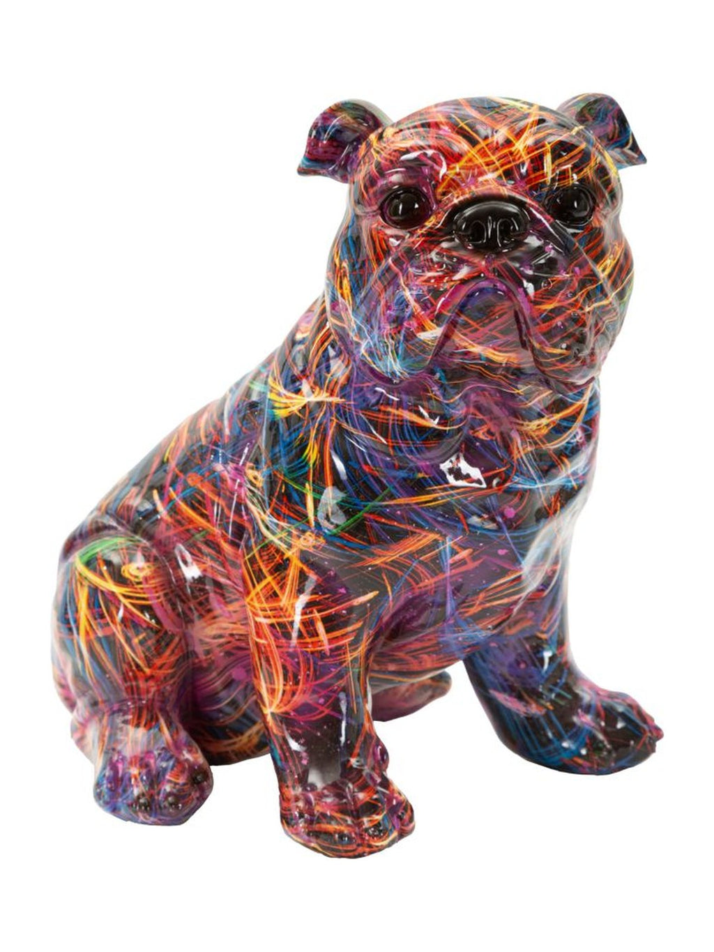 Scultura decorativa in resina multicolore, 21,5x15,5x21 cm – Bull Dog Psyco