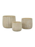 Cachepot in ceramica crema, 30,5x27-25x22,2-19,5x18 cm – Flake