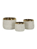 Cachepot in ceramica grigia, Ø23x17,5-18,5x15-15x12,5 cm – Lima Alti