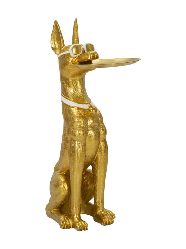 Scultura decorativa in resina oro, 30x64x91 cm – Cane Pit Svuotatasche