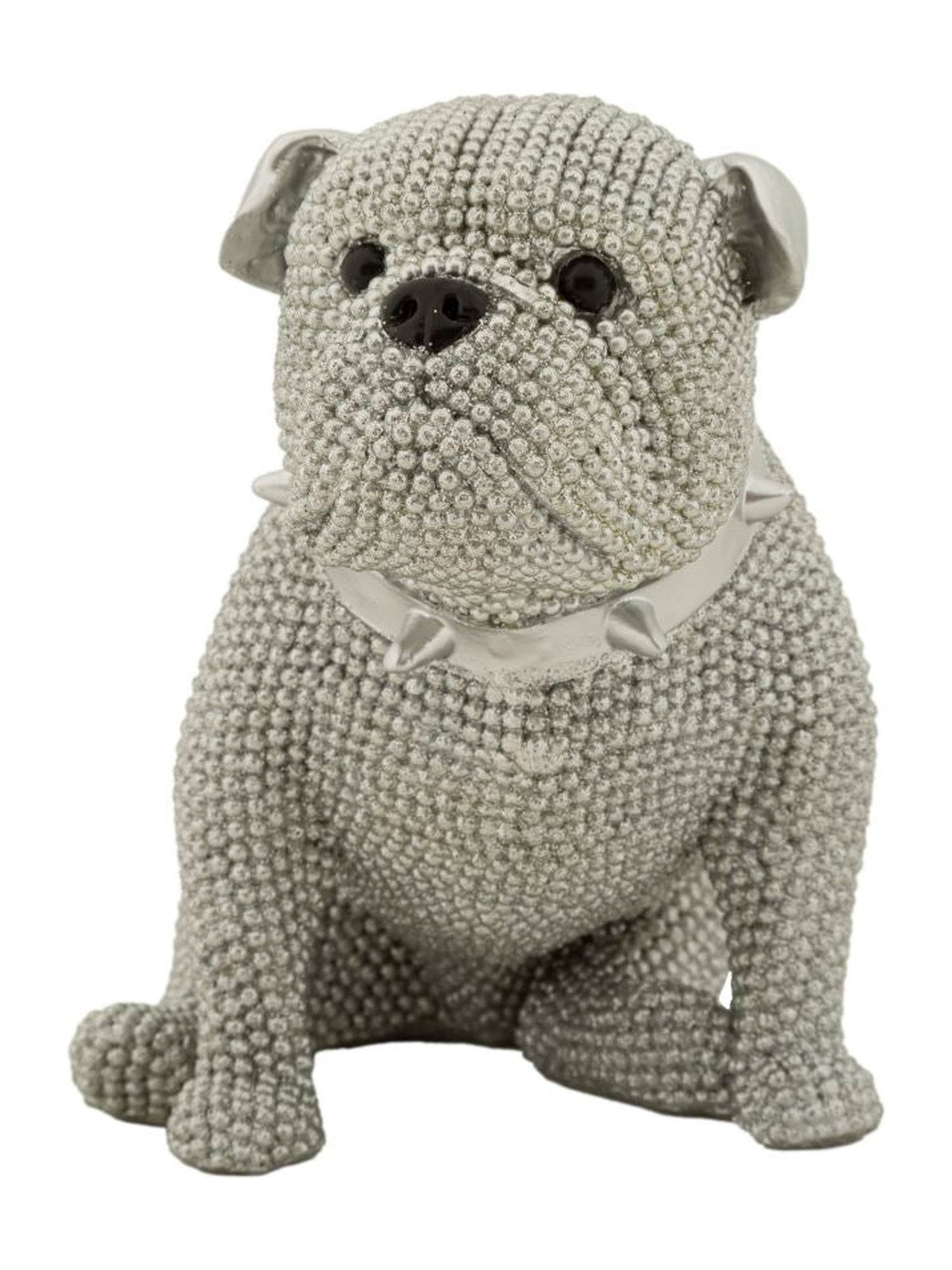 Scultura decorativa in resina argento, 17x11x14 cm – Cane Sparky