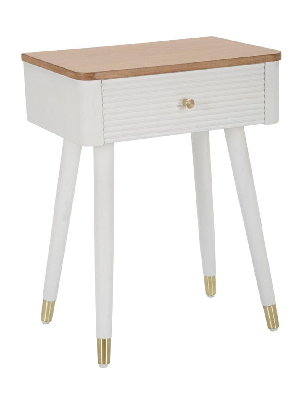 Comodino in legno bianco, 45x32x62 cm – Matera