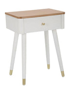 Comodino in legno bianco, 45x32x62 cm – Matera