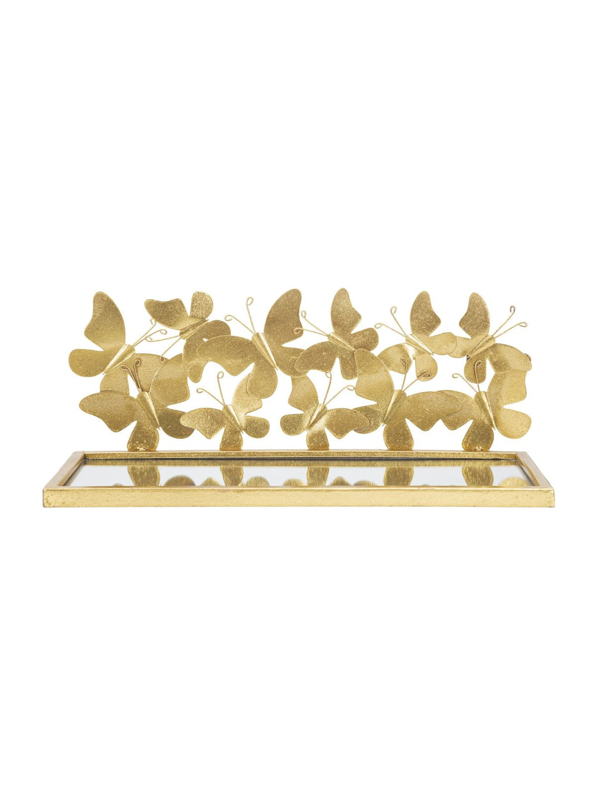 Comodino in metallo oro, 43x19,2x16,5 cm – Mensola Butterflies