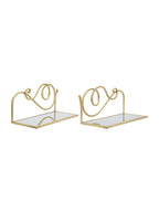 Comodino in metallo oro, 41,5x18x20,5 cm – Mensola