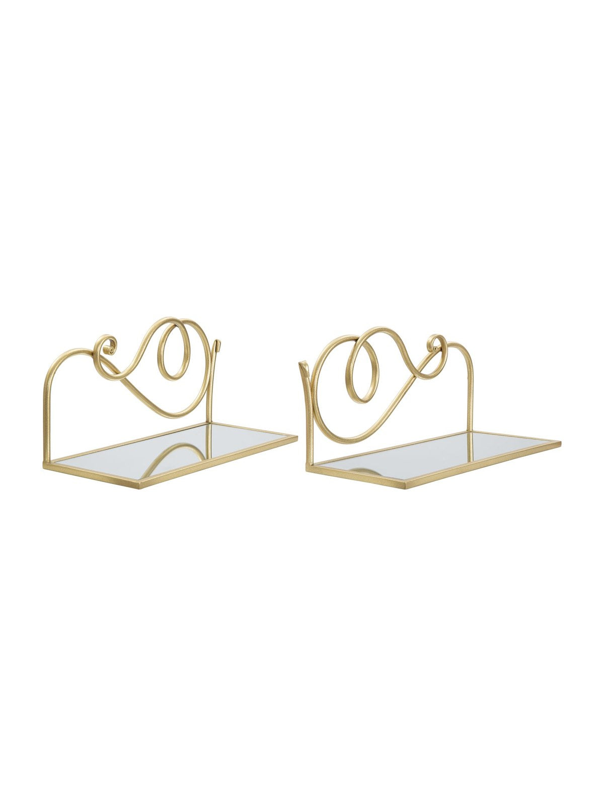 Comodino in metallo oro, 41,5x18x20,5 cm – Mensola