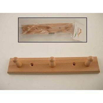 Attaccapanni 3 posti verniciato naturale (kit da 10)