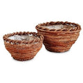Portavaso tondo rustico a treccia, Ø30H18 cm, set di 2
