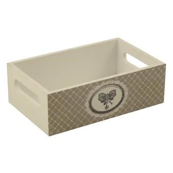Cassetto armadio legno bianco e beige, 24x15x7,5 cm
