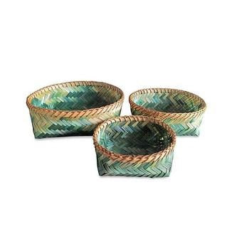 Contenitore in bambu' verde (kit da 3)