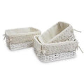 Cesta in bambù bianco con fodera bianca