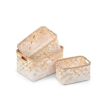 Cesta in bambù bianco