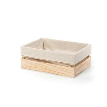 Contenitore in legno fuocato con fodera naturale (kit da 3)
