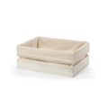 Contenitore in legno bianco con fodera naturale (kit da 3)