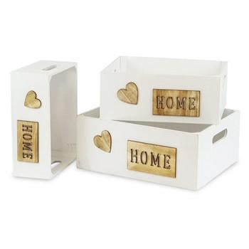Cassetta in legno bianca Home